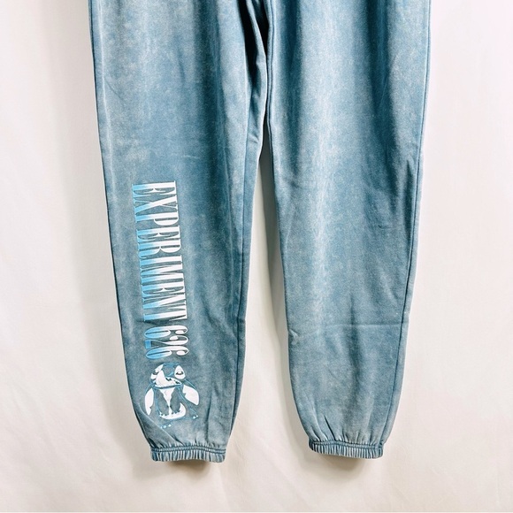 NWT Disney’s Lilo & Stitch Men’s Sz XLarge Blue Acid Wash Drawstring Joggers - Picture 2 of 10